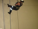 Abseilübung im Wasserturm, Höhe ca. 10 Meter
  