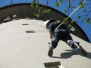 Abseilübung am Wassertum in Buchschwabach, Höhe ca. 28 Meter
  